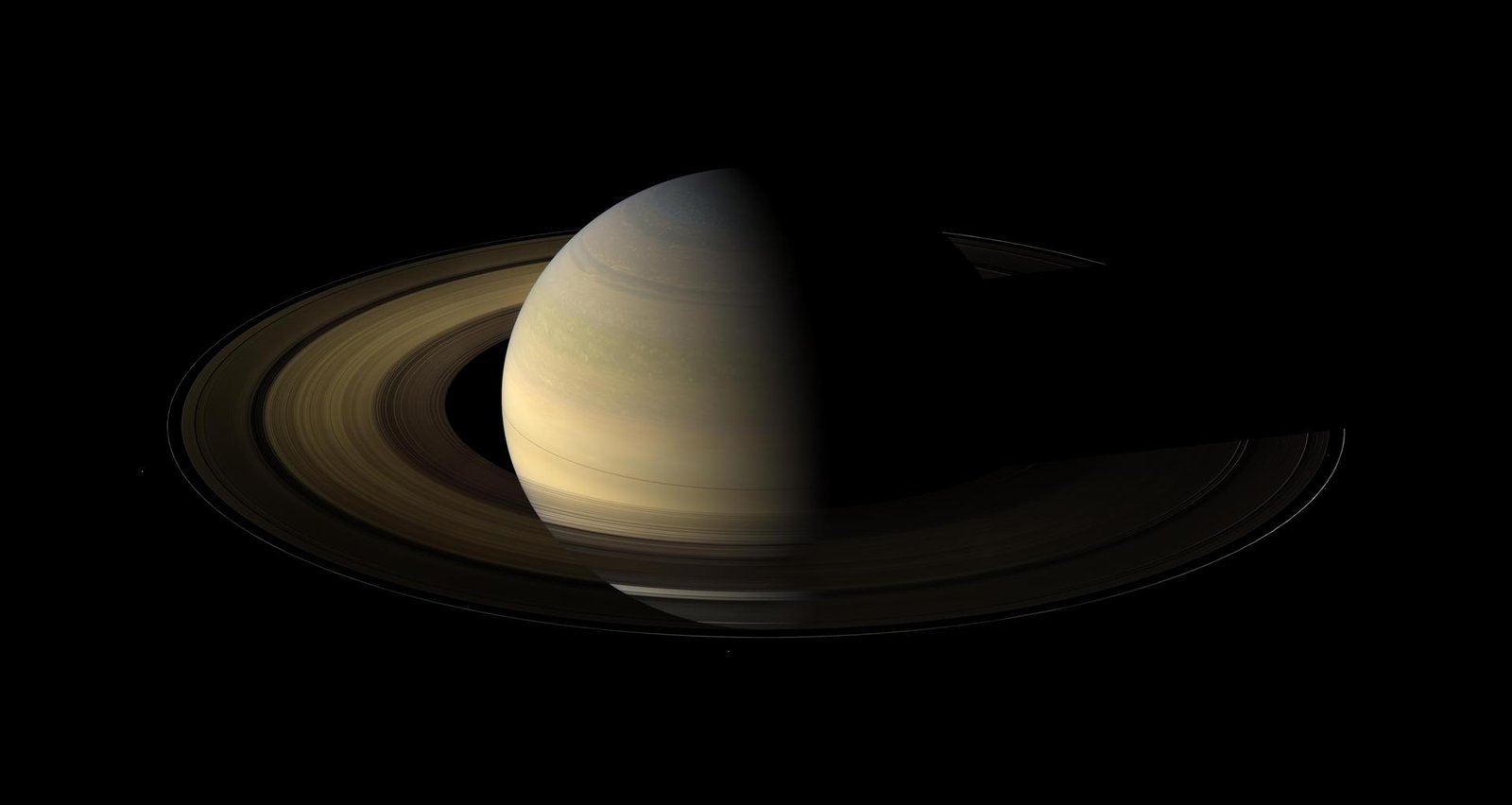 A Szaturnusz napéjegyenlőségkor, Cassini felvétel (NASA/JPL)