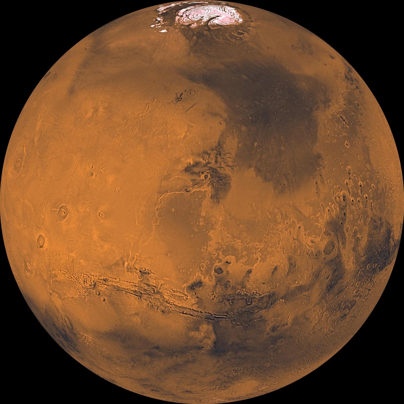 A Mars globális színes képe (NASA/JPL)